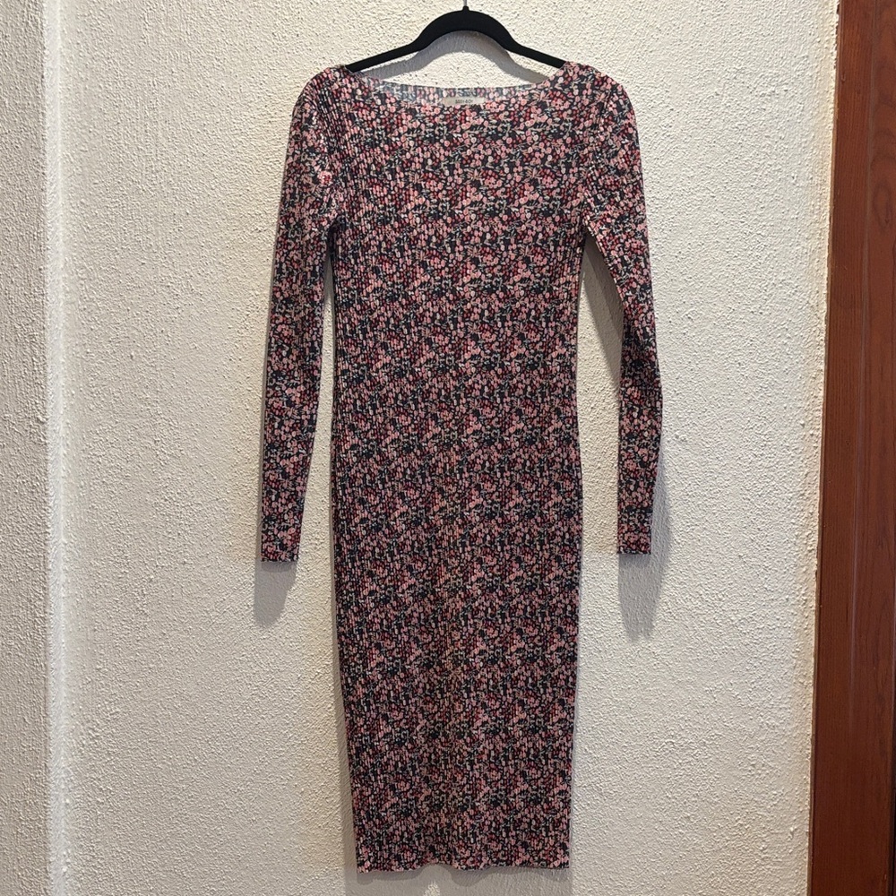 Chic Long Sleeve Floral Dress